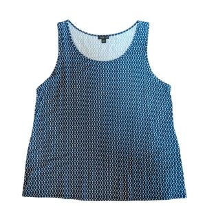 J. Jill Wearever Collection Blue Sleeveless Blouse Tank Large